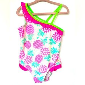 4T OP Pineapple Swimsuit One-piece Cold-shoulder